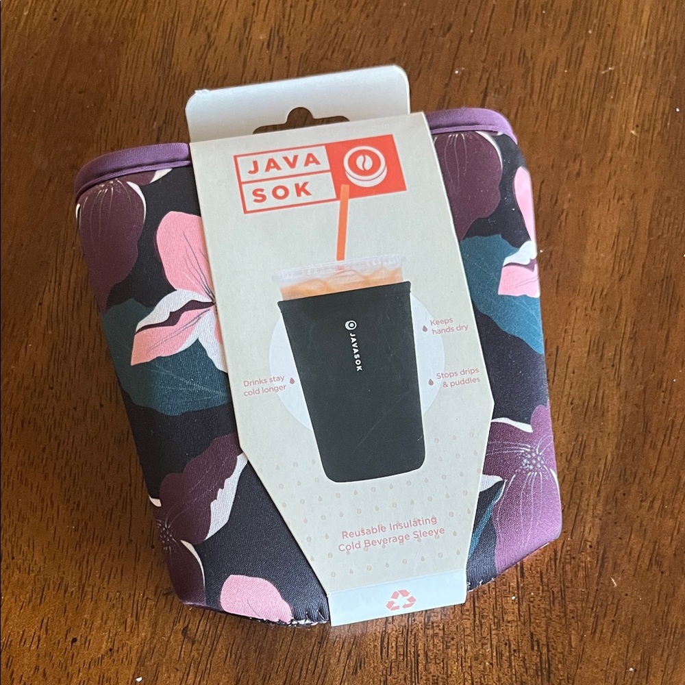 Java Sok Insulated Cold Beverage Sleeve - Floral Design